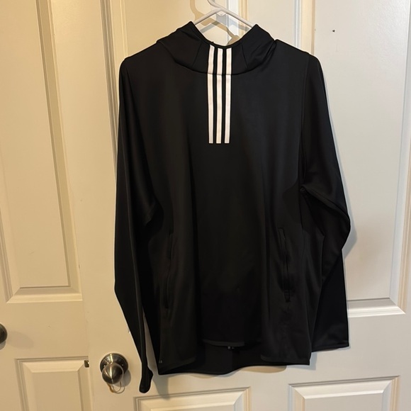 Adidas Black Hoodie with White Stripes - Picture 4 of 8